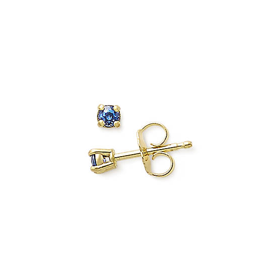 View Larger Image of Petite Ear Posts with Lab-Created Blue Sapphire
