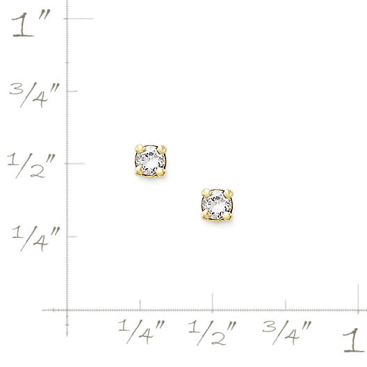 View Larger Image of Petite Ear Posts with Lab-Created White Sapphire