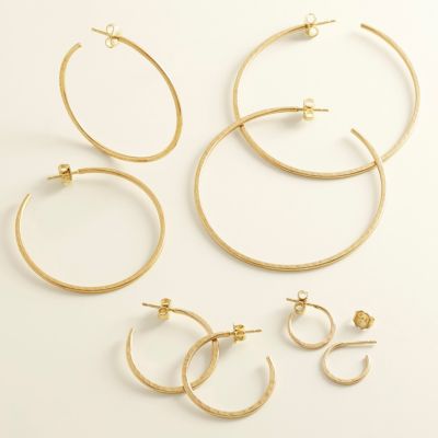 Classic Hammered Hoop Earrings, Small James Avery