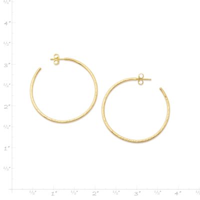 Classic Hammered Hoop Earrings, Large - James Avery