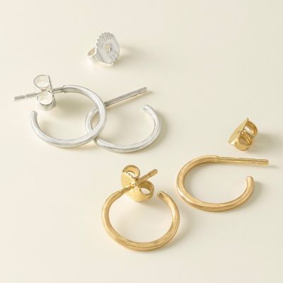 Classic Hammered Hoop Earrings, Small James Avery