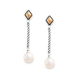 Marlowe Drop Ear Posts with Cultured Pearl