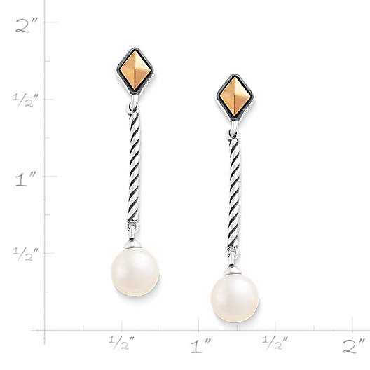 View Larger Image of Marlowe Drop Ear Posts with Cultured Pearl
