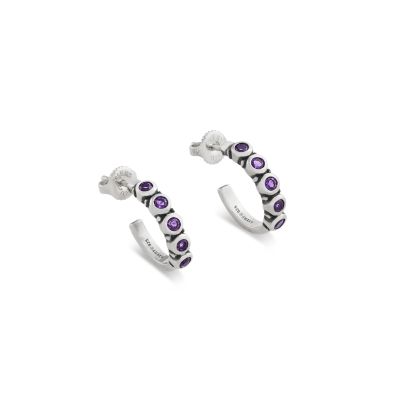 Gemstone Hoop Earrings thumbnail 7