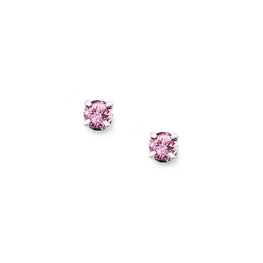 View Larger Image of Lab-Created Pink Sapphire Gemstone Studs