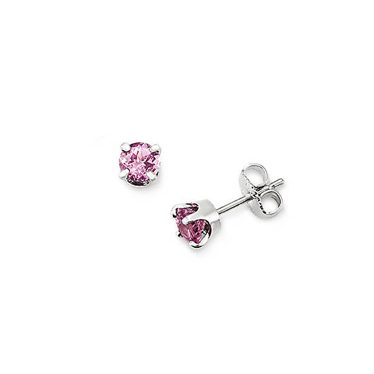 View Larger Image of Lab-Created Pink Sapphire Gemstone Studs