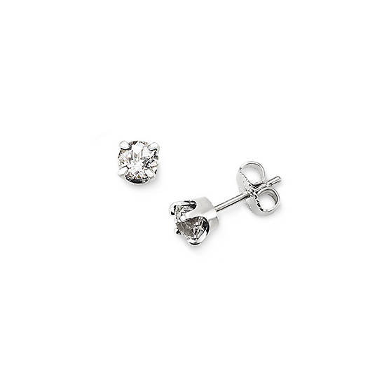 View Larger Image of Lab-Created White Sapphire Gemstone Studs