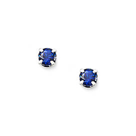Lab-Created Blue Sapphire Gemstone Ear Posts
