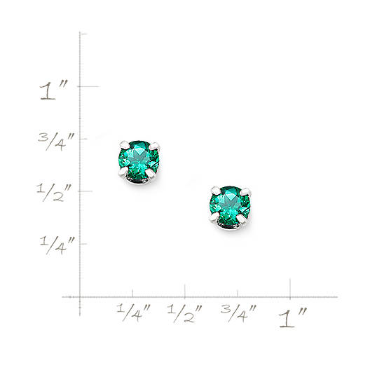 View Larger Image of Lab-Created Emerald Gemstone Studs