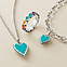 View Larger Image of Enamel Multi Colored Connected Hearts Ring