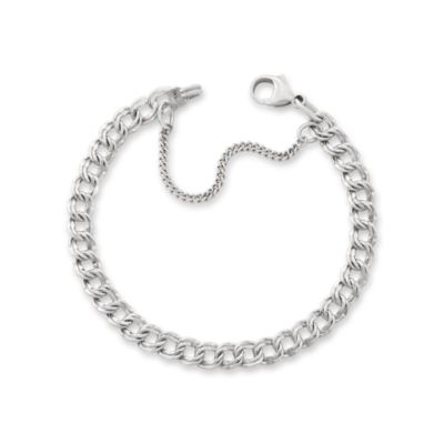 Light Double Curb Charm Bracelet