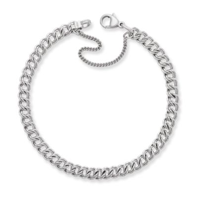 Light Double Curb Charm Bracelet