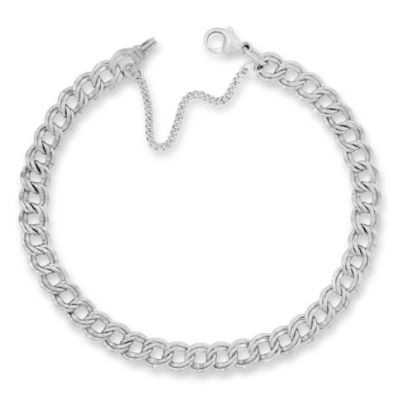 Medium Double Curb Charm Bracelet