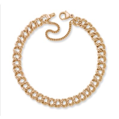 Medium Double Curb Charm Bracelet