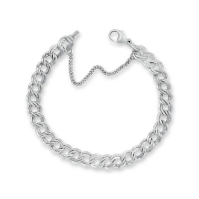 Medium Double Curb Charm Bracelet
