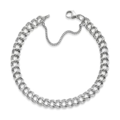 Medium Double Curb Charm Bracelet