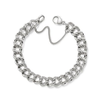 Heavy Double Curb Charm Bracelet in Sterling Silver | James Avery