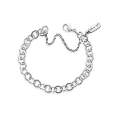 Forged Link Charm Bracelet in Sterling Silver