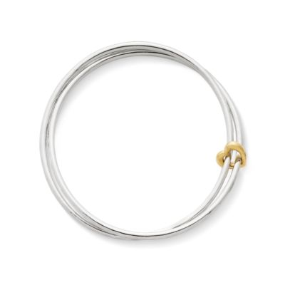 Goldia Sterling Silver Heart Locket Bangle Bracelet