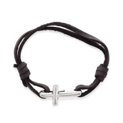 Men's Leather Bracelet with Initials