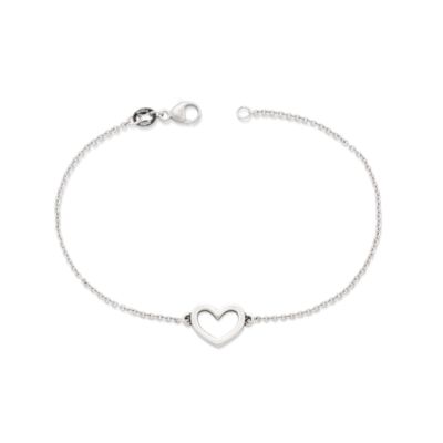 Petite Heart Link Bracelet in Sterling Silver