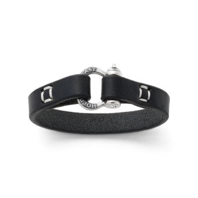 Mens Dark Blue Leather Bracelet - Shop online