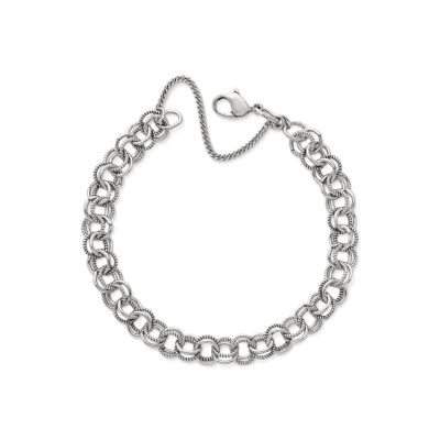 Sterling silver double link deals charm bracelet