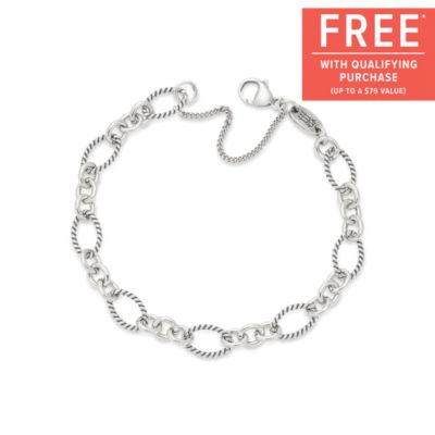 Oval Twist Charm Bracelet