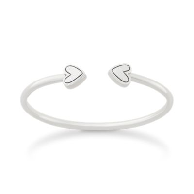 Two Hearts Flexible Cuff Bracelet