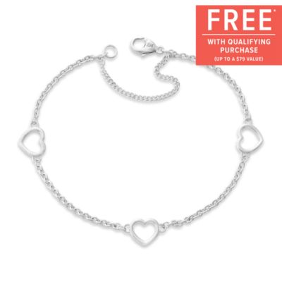 Heart Station Charm Bracelet