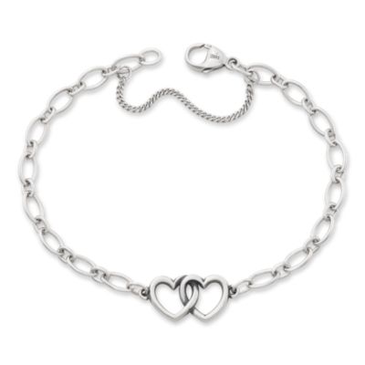 Two Hearts Together Charm Bracelet