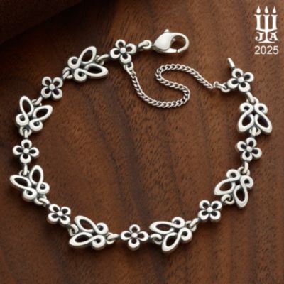 Butterfly and Flower Link Bracelet