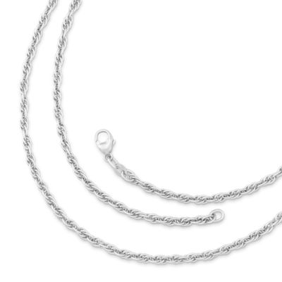 Men's Women's 14K Sterling Silver 925 Plated Thin Short Rope Chain