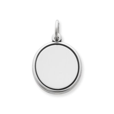 Engravable Sterling Silver Charms Medium Twisted Rope Disc 