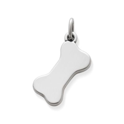 Engravable Dog Bone Charm in Sterling Silver or 14K Yellow Gold