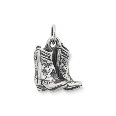 1, 4, 20 or 50 Pieces: Silver Cowboy Boot Charms: Double Sided