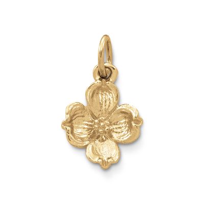 Dogwood Flower Charm in 14K Yellow Gold