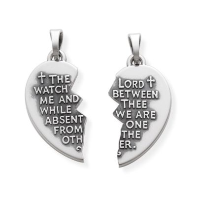 Couple's Engravable Two Halves of One Heart Pendants Set (2 Names)