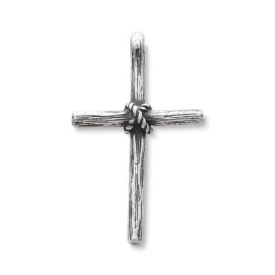 Fishers of Men Sculpted Cross Pendant in Sterling Silver and