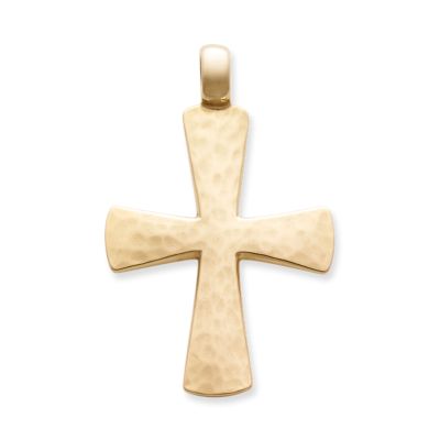 James Avery 14K Hammered Cross Pendant - Gold