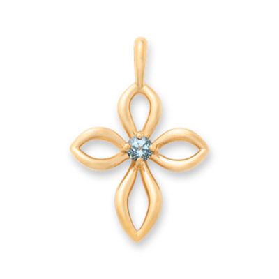 Avery Remembrance Birthstone Cross Pendant
