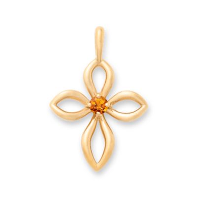 Avery Remembrance Birthstone Cross Pendant