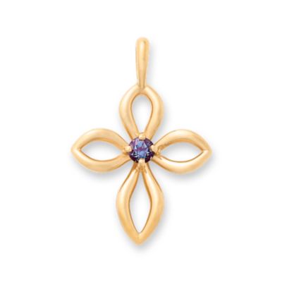 Avery Remembrance Birthstone Cross Pendant
