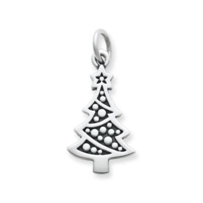 Adorned Christmas Tree Charm in Sterling Silver