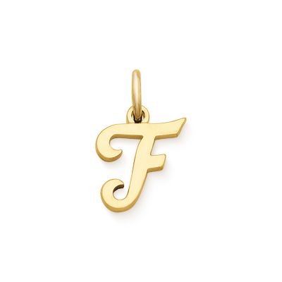Script Initial Charm in 14K Yellow Gold