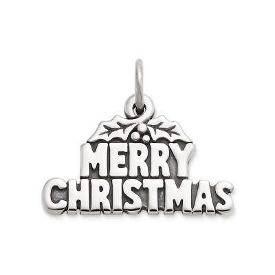 Merry Christmas Charm in Sterling Silver