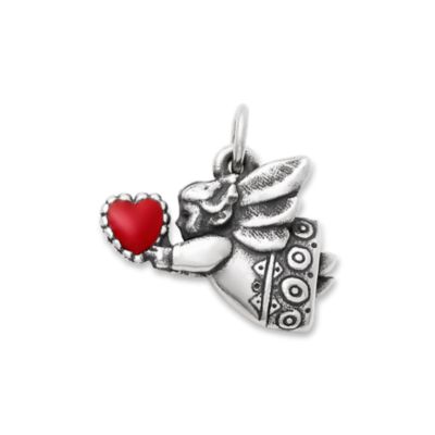 Sterling Silver Heart Red Enamel Mouse Trap Cute Retro Charm