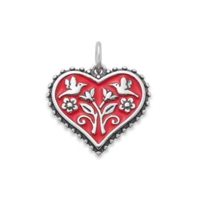 Enamel Hearts in Bloom Charm