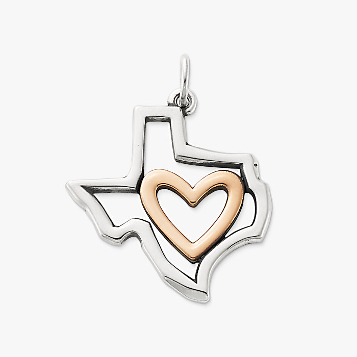 James Avery JAMES AVERY Texas Charm Sterling Silver Deep in Heart of Texas Pendant 