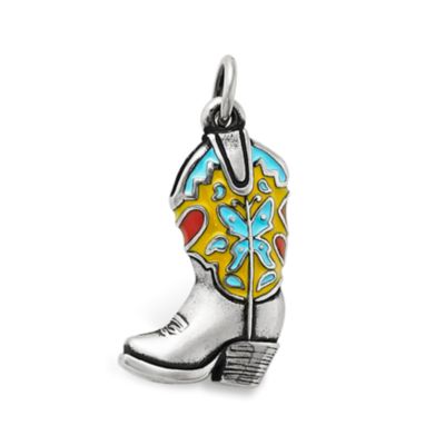 James Avery Enamel Mini Flower Charm - Aqua and Orange